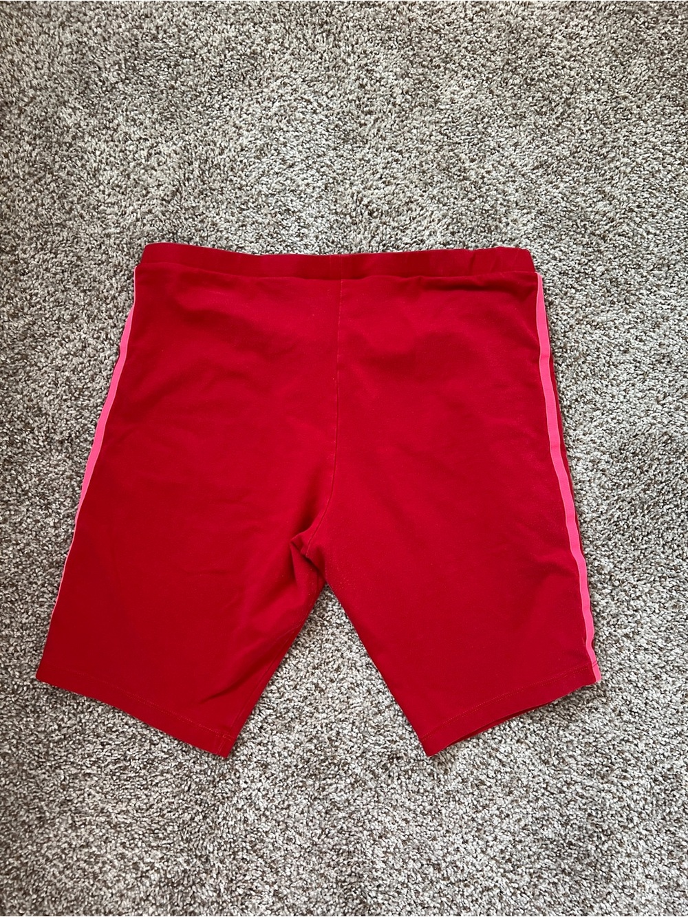 Vintage adidas Red Bike Shorts with Pink Side Stripes - Picture 6 of 10
